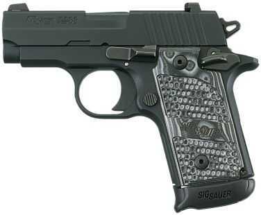 Sig Sauer P238 380 ACP Black Stainless Steel Hogue G10 Grip Semi Automatic Pistol 238380XTMBLKGRY